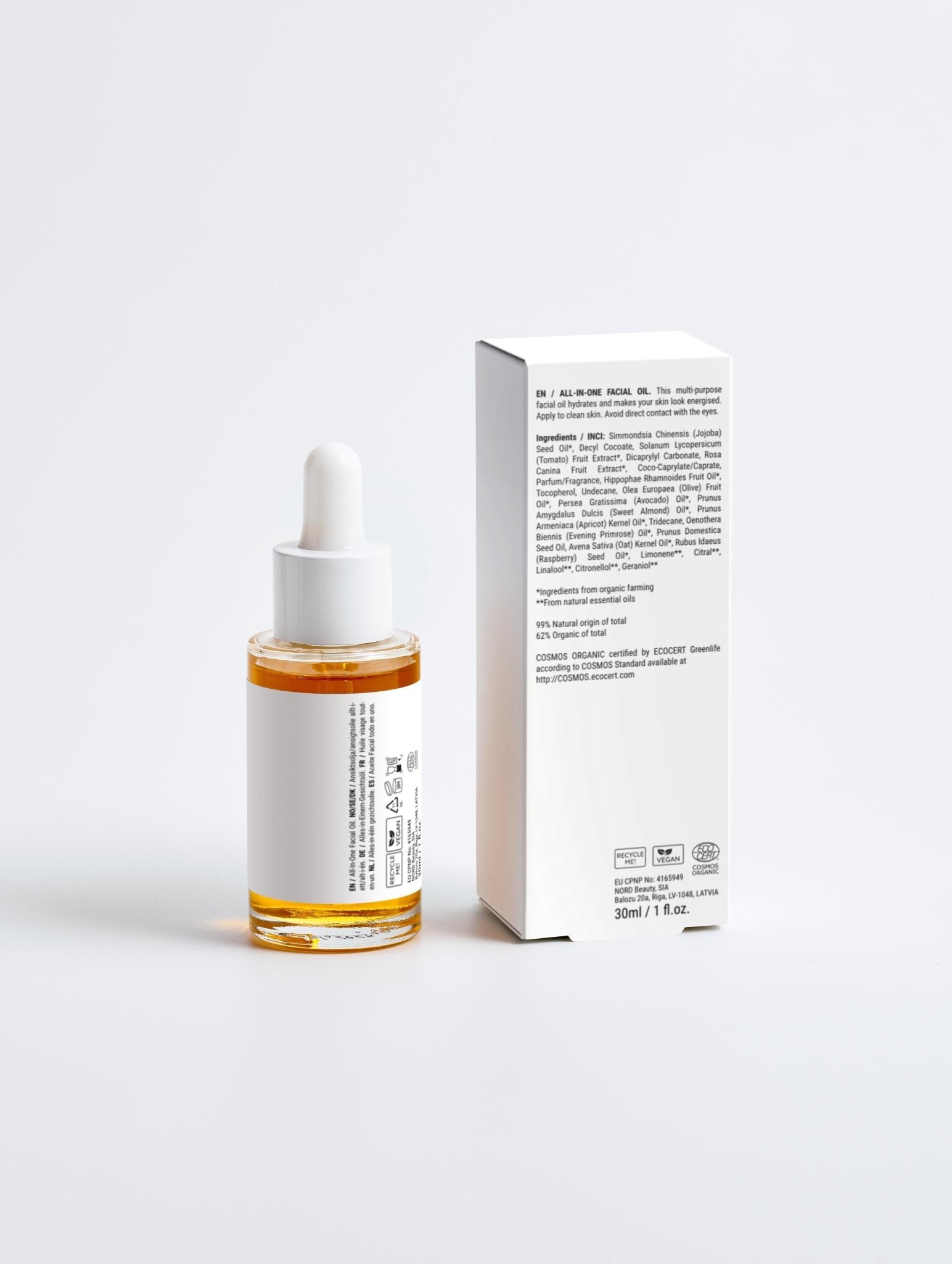 Maleda All-In-One Facial Oil – Maitinamasis veido aliejus su ekologiškais aliejais galas #maledashop#