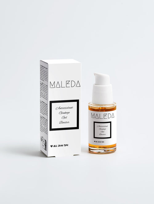 Maleda Antioxidant Ginkgo Gel Booster – Veido gelis su ginkmedžio ekstraktu ir vynuogių sėklų aliejumi #maledashop#
