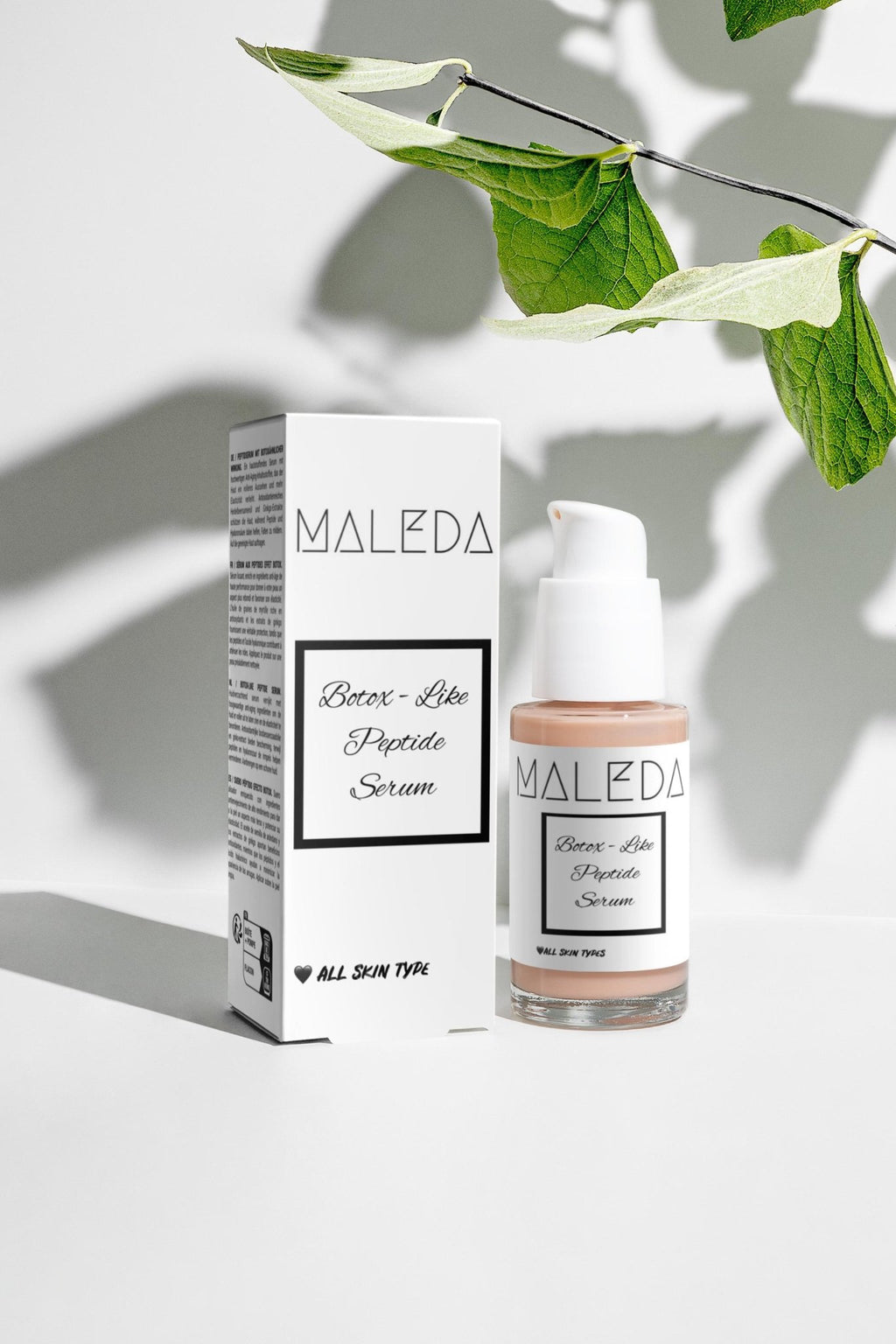 Maleda Botox-Like Peptide Serum – Peptidų serumas su hialurono rūgštimi ir ginkmedžio ekstraktu #maledashop#