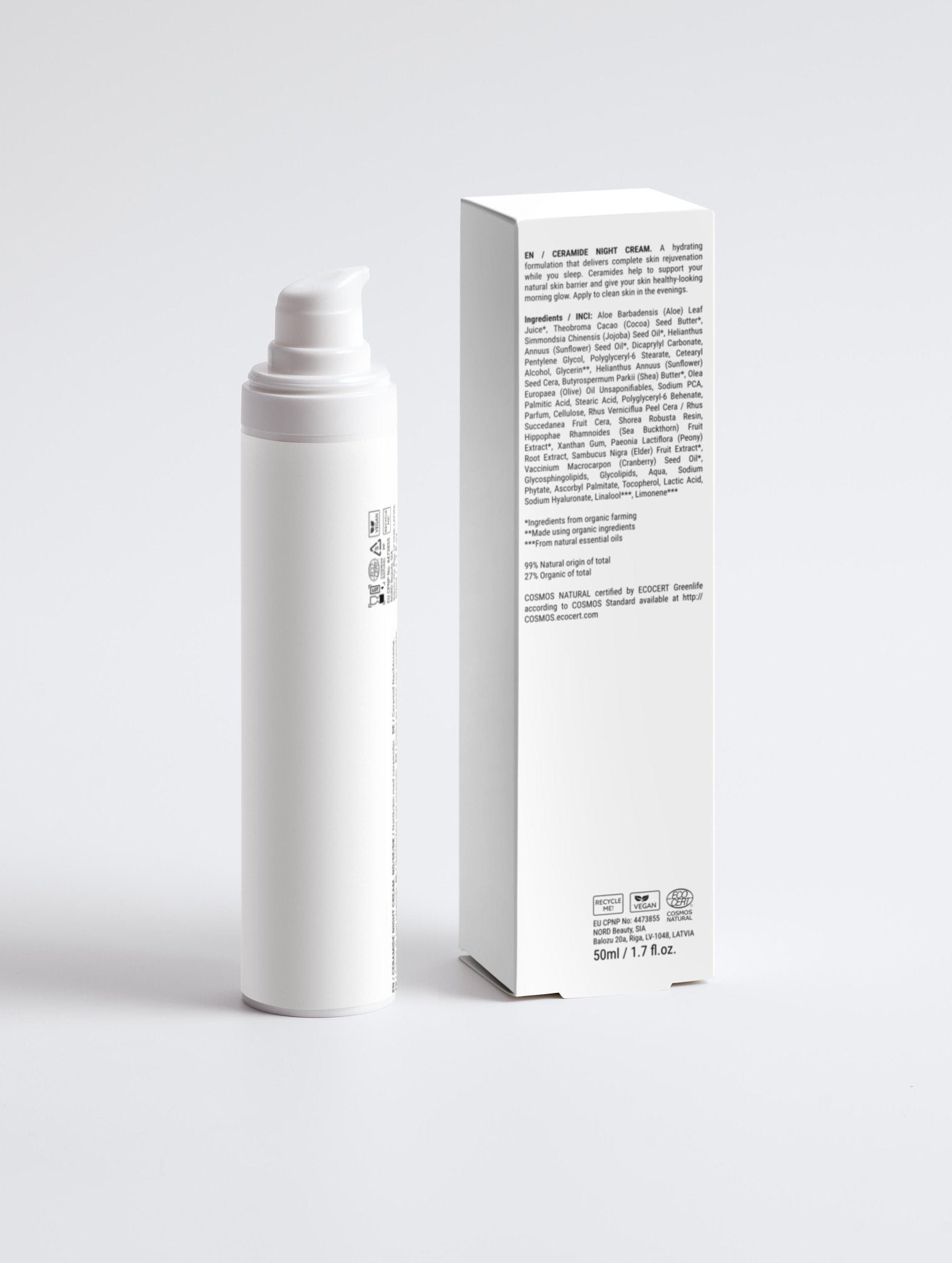 Maleda Ceramide Hydrating Night Cream – natūrali kosmetika su hialurono rūgštimi ir keramidu galas #maledashop#
