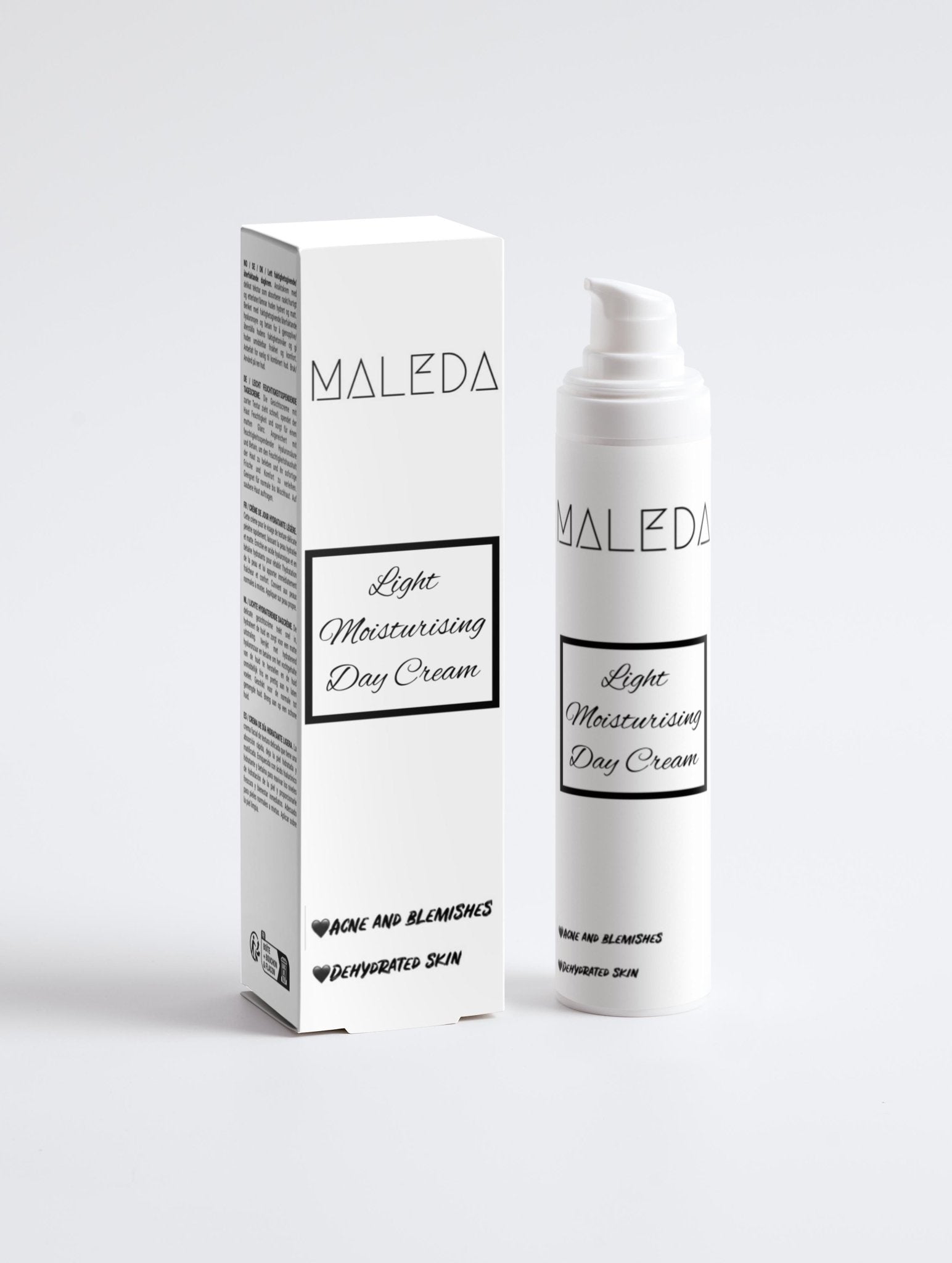 Maleda Light Moisturising Day Cream – natūrali kosmetika su hialurono rūgštimi ir betainu1 #maledashop#