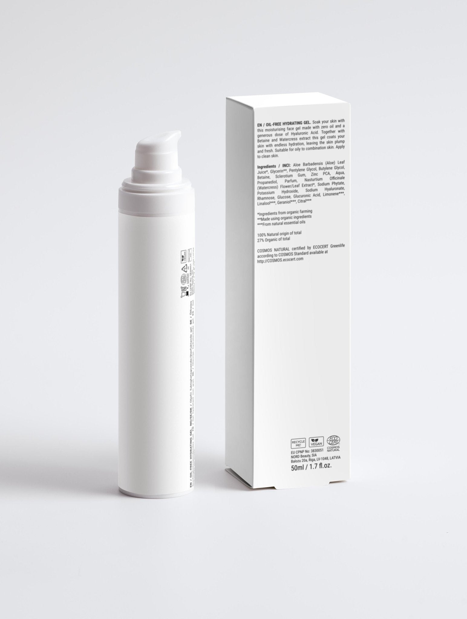 Maleda Oil-Free Hydrating Gel – natūrali kosmetika su hialurono rūgštimi ir rėžiukų ekstraktu galas #maledashop#