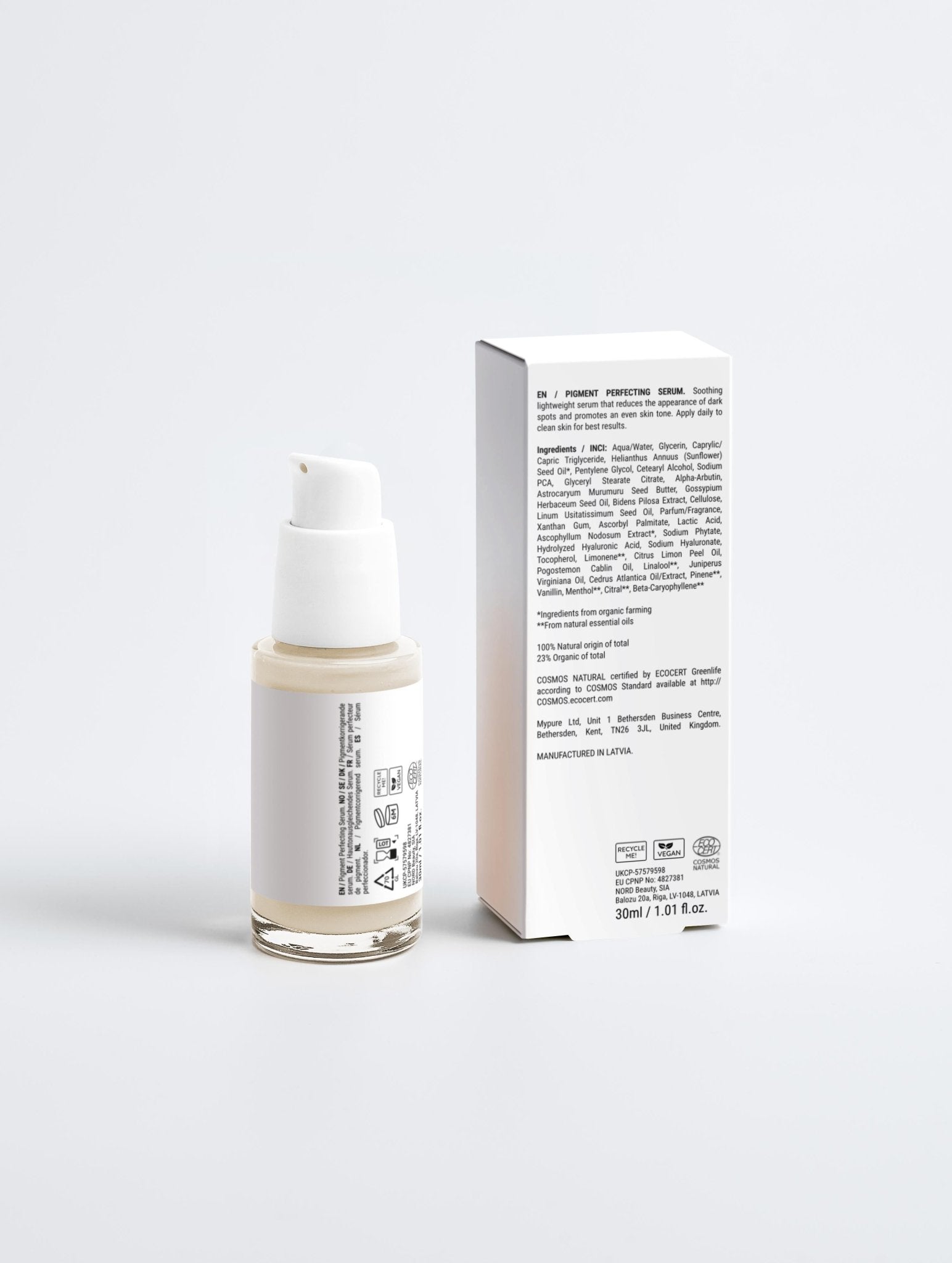 Maleda Pigment Perfecting Serum – Veido serumas su hialurono rūgštimi ir vitaminu E galas #maledashop#