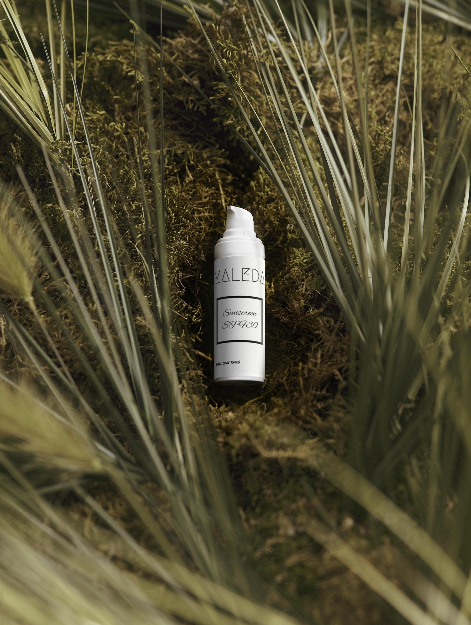 Maleda mineralinis veido kremas nuo saulės SPF30 – natūrali kosmetika su hialurono rūgštimi #maledashop#