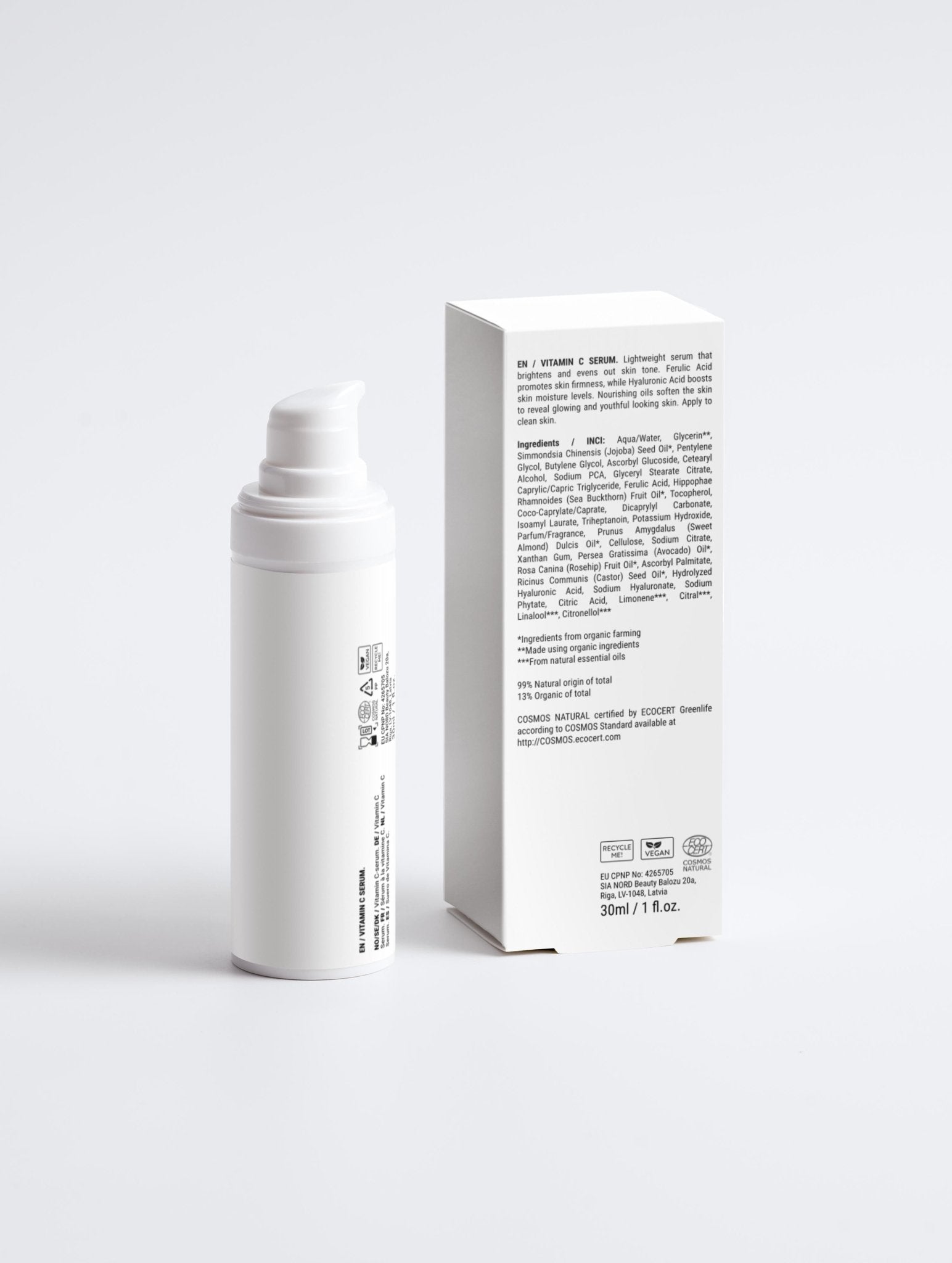 Maleda Vitamin C Serum – Veido serumas su hialurono rūgštimi ir natūraliais aliejais galas #maledashop#